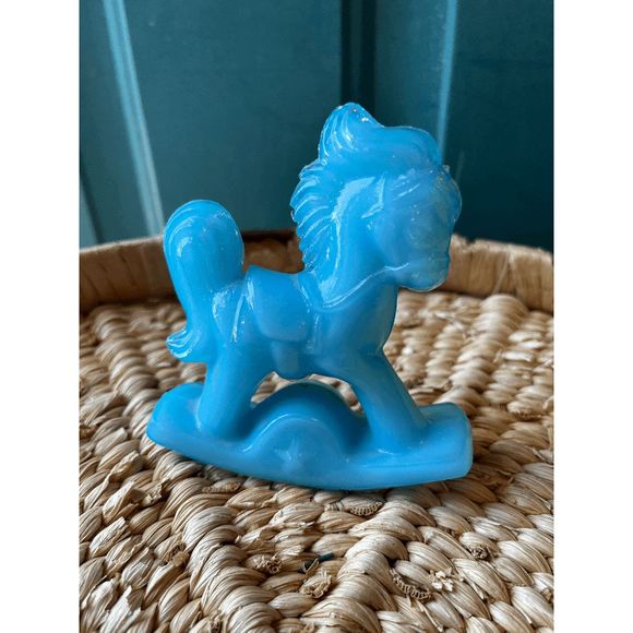 Vintage Boyd Glass Collectable Sky Blue Rocking Horse - Picture 4 of 5